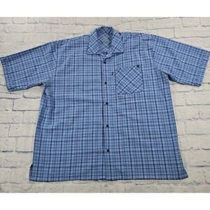 Blackhawk Warrior Wear Shirt Mens XXL Blue Plaid Textured Tactical Button 1700